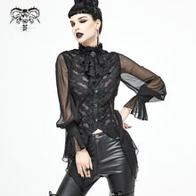 Load image into Gallery viewer, AS08001 black Gothic chiffon lace bow tie