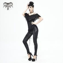 Load image into Gallery viewer, TT171 Gothic strapless drawstring sling T-shirt