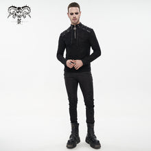 Load image into Gallery viewer, TT217 Autumn and Winter textured turtleneck punk black men T-shirt