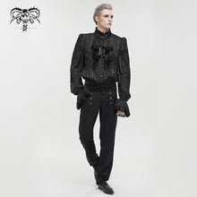 Load image into Gallery viewer, SHT092 Pleated Rubberized Gothic Men's Shirt