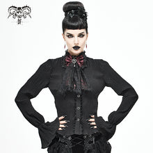Load image into Gallery viewer, AS07302 black and red Gothic lace bow tie
