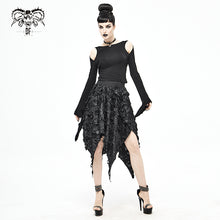 Load image into Gallery viewer, SKT130 Dark tattered sharp hem skirt