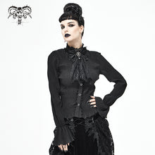 Load image into Gallery viewer, AS07301 black Gothic lace bow tie with diamonds