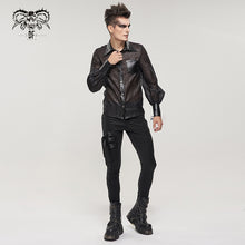 Load image into Gallery viewer, SHT085 Punk tree-grain see-through shirt