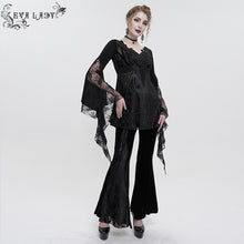 Load image into Gallery viewer, ETT027 Beaded collar lace appliqued Floral hip covered T-Shirt
