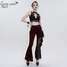 Load image into Gallery viewer, ECST005 Burgundy halter sexy lingerie
