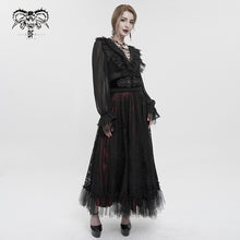 Load image into Gallery viewer, SKT160 Gothic Lace big Swing Black and Red Women's Skirt