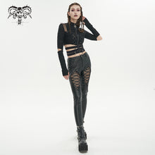 Load image into Gallery viewer, TT237 Punk daily High Neck Elastic Long Sleeve Women's T-Shirt