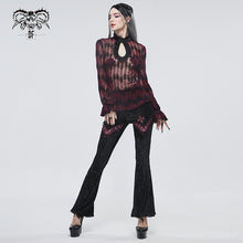 Load image into Gallery viewer, PT149 Striped flocked flared pants