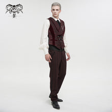 Load image into Gallery viewer, PT18902 Gothic red and black striped mid-high waist men's trousers