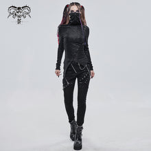 Load image into Gallery viewer, TT181 Punk high neck pleated T-shirt