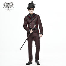 Load image into Gallery viewer, PT13902 wine Gothic wedding men trousers