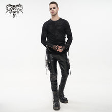 Load image into Gallery viewer, TT204 Men Torn Spider Web Printed Long Sleeve T-Shirt