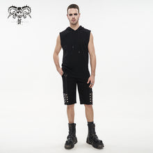 Load image into Gallery viewer, TT209 Basic style loose sleeveless punk black men hoodie