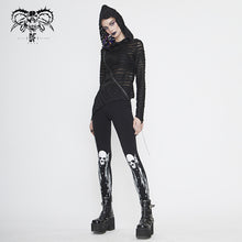 Load image into Gallery viewer, PT136 Punk skull-wing printed leggings