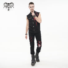 Load image into Gallery viewer, PT191 Ripped Leg Bloody Printed Men's Punk Trousers