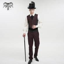 Load image into Gallery viewer, WT06602 RED Striped Removable Swallowtail Men's Vest