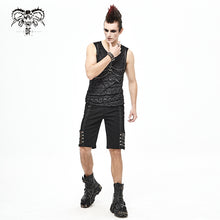 Load image into Gallery viewer, PT140 Punk rough rope mesh spliced men fifth trousers