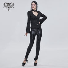 Load image into Gallery viewer, PT157 Gothic velvet printed basic style black women leather leggings