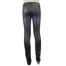 Load image into Gallery viewer, PT045 Autumn and winter men daily life style vertical stripes elastic punk leather trousers