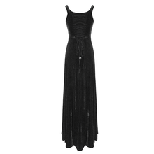 Load image into Gallery viewer, ESKT027 Gothic party Queen velvet flat shouders lace up deep V chest slim sexy long dress
