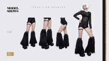 Load image into Gallery viewer, AS039 boots cover accessory adjusted leather loop women fur punk leg warmer
