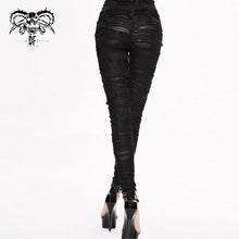 Load image into Gallery viewer, PT002 daily leather palm broken holes coated knit punk women leggings