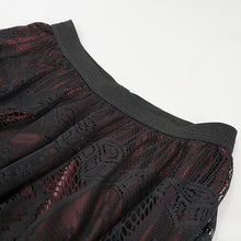 Load image into Gallery viewer, SKT160 Gothic Lace big Swing Black and Red Women's Skirt