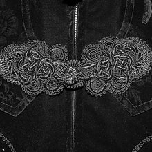 Load image into Gallery viewer, CT13401 Hand-embroidered cape collar black velveteen gothic coat for men