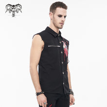 Load image into Gallery viewer, SHT093 Heart Printing Sleeveless Men's Punk Shirt