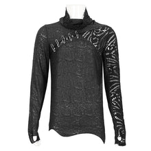 Load image into Gallery viewer, TT229 Punk Asymmetric Sleeve Turtleneck T-Shirt