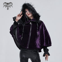 Load image into Gallery viewer, CA02902 Quilted purple velvet shawl