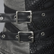 Load image into Gallery viewer, CT131 five-pointed star spiked zipper up punk mesh women coat with loops