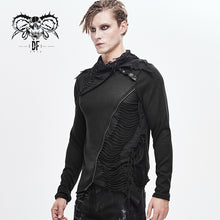 Load image into Gallery viewer, TT157 daily life men big ragged turn down collar woolen punk long sleeve shirts with zipper