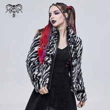 Load image into Gallery viewer, CT182 women black and white striped quilted wool jacket
