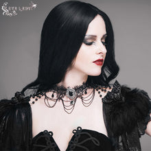 Load image into Gallery viewer, ECA002 Gothic lace short sleeve sexy women shawl with necklace