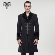 Load image into Gallery viewer, CT19001 black Gothic fur collar coat
