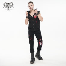 Load image into Gallery viewer, PT191 Ripped Leg Bloody Printed Men's Punk Trousers