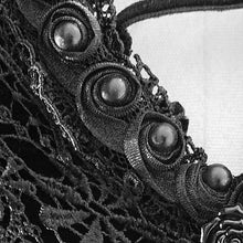 Load image into Gallery viewer, ESKT027 Gothic party Queen velvet flat shouders lace up deep V chest slim sexy long dress