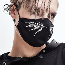 Load image into Gallery viewer, MK02302 black and white punk 3D wing printed mask for women and men