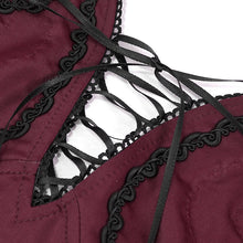 Load image into Gallery viewer, SST015 Chest hand-cranked gothic one-piece swimsuit