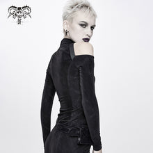 Load image into Gallery viewer, CT122 punk floral pattern off the shoulder stretchy zipper up girls skinny jacket