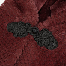 Load image into Gallery viewer, CA02502 red winter gothic women warm grained plush short hooded cape