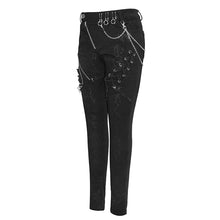 Load image into Gallery viewer, PT120 Spring punk streetwear printed stretch fitted women black pants with zippper