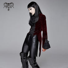 Load image into Gallery viewer, CT13302 Autumn red women gothic party Paisley jacquard velvet swallow-tailed jackets