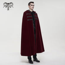 Load image into Gallery viewer, CA02602 Gothic wine fur collar velvet cloak
