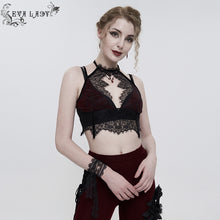 Load image into Gallery viewer, ECST005 Burgundy halter sexy lingerie