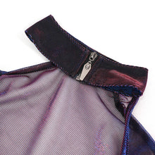 Load image into Gallery viewer, TT226 Color Changing Long Sleeve Asymmetric Mesh T-shirt
