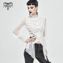 Load image into Gallery viewer, SHT06802 white Gothic Chiffon Blouse