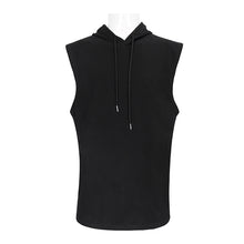 Load image into Gallery viewer, TT209 Basic style loose sleeveless punk black men hoodie